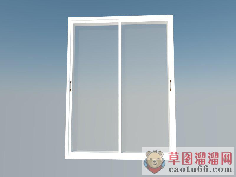 玻璃门推玻门双开玻璃门SU模型
