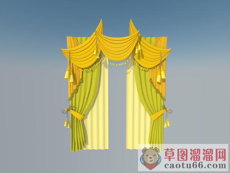 欧式窗帘SU模型