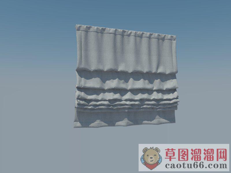 罗马帘窗帘SU模型