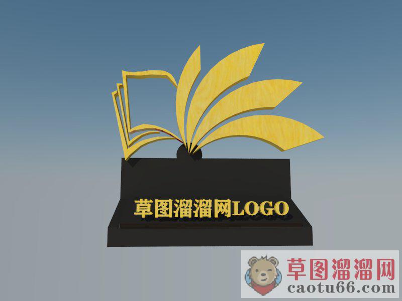 企业石头门牌石SU模型