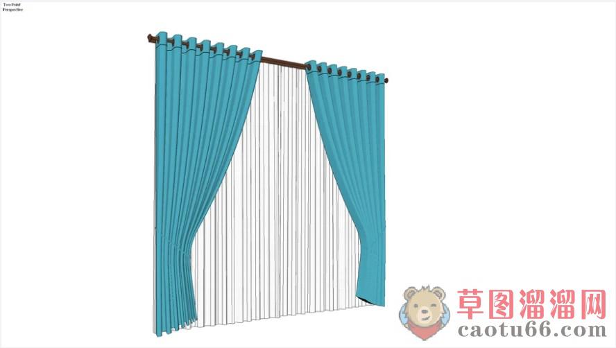 幕布窗帘SU模型
