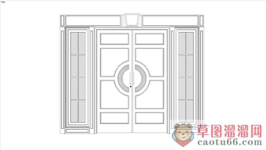 现代家门住宅大门SU模型