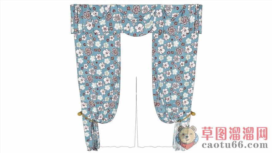 窗帘SU模型