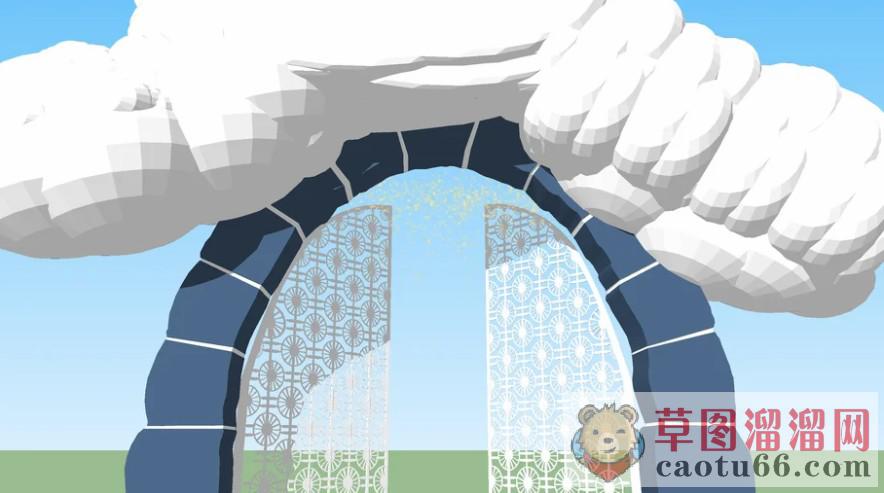 云朵雪大门SU模型