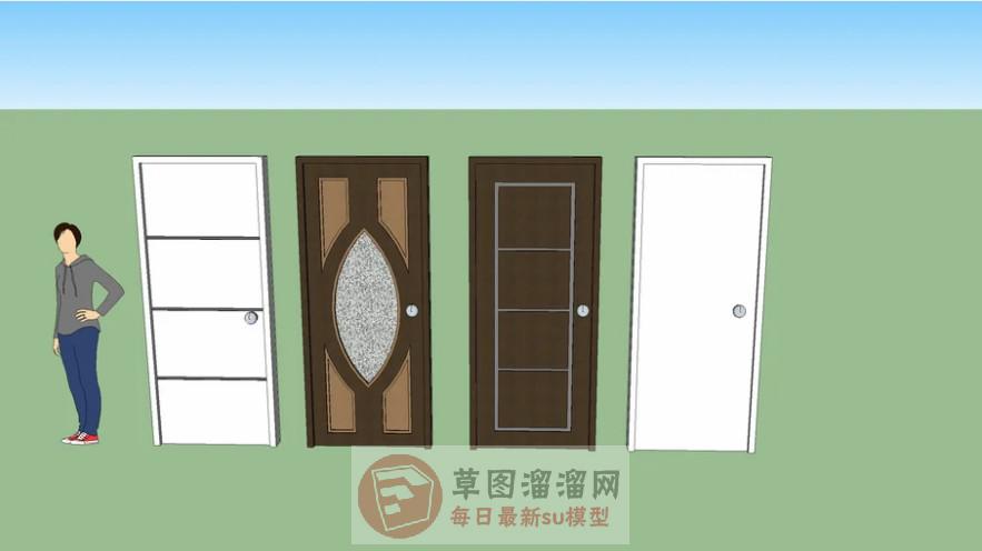 室内门卧室门SU模型
