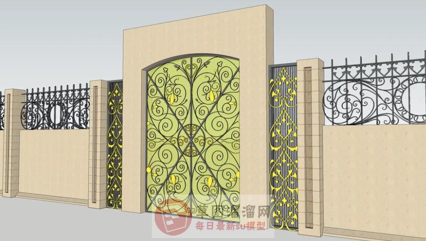 欧式围墙大门SU模型