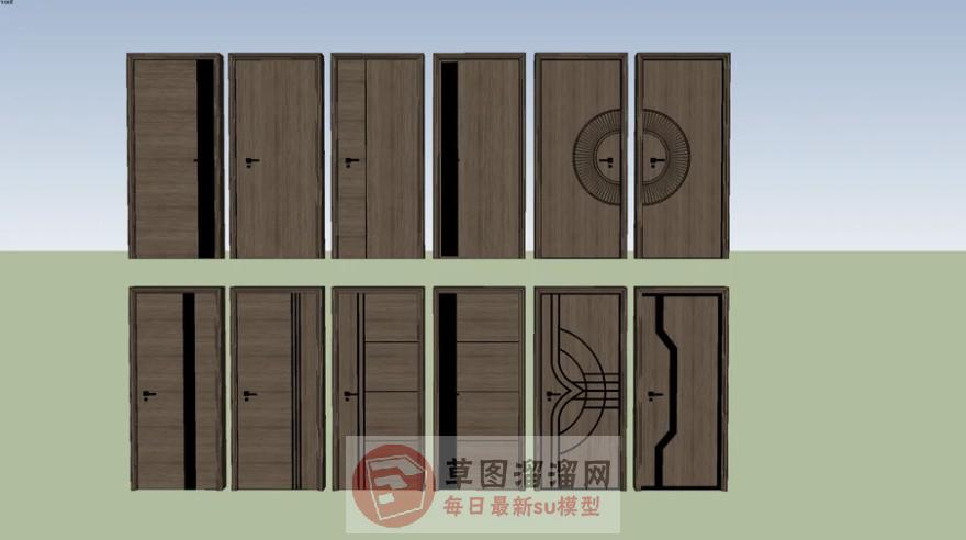 室内门木门房间门SU模型