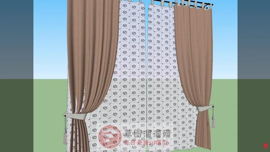 双层窗帘SU模型