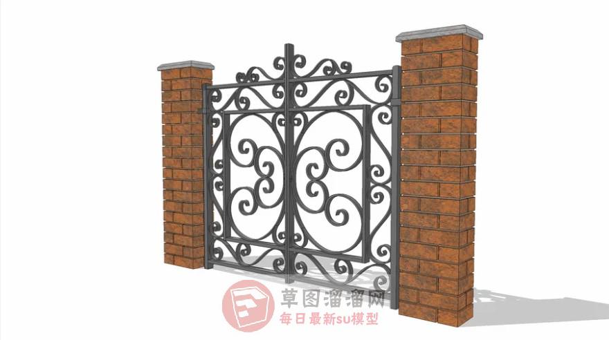 铁艺门SU模型