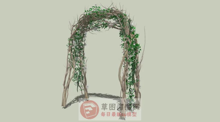 绿植门拱门SU模型