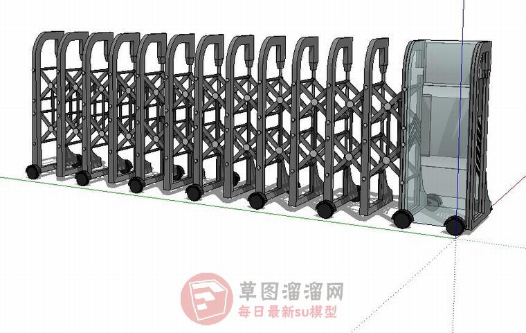 电动伸缩门大门SU模型