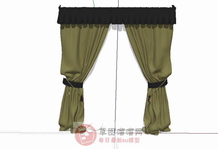 窗帘幕布SU模型