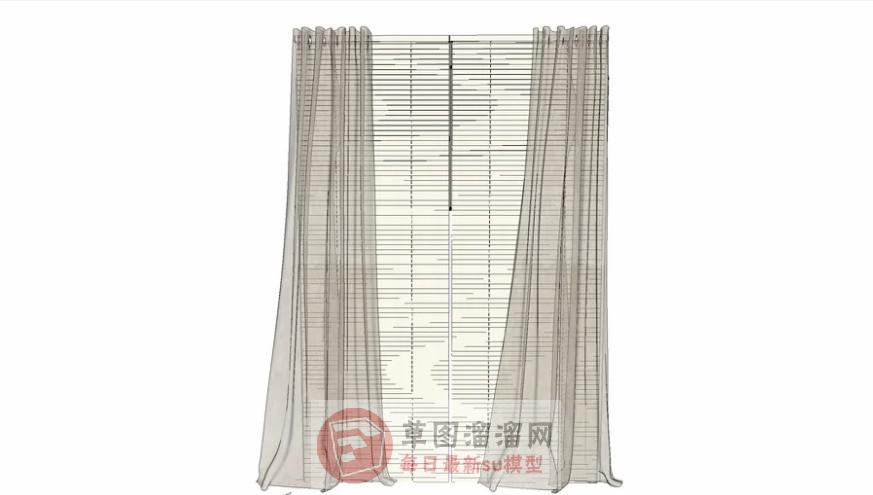 百叶窗窗帘SU模型