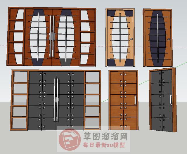 现代门室内门卧室门SU模型