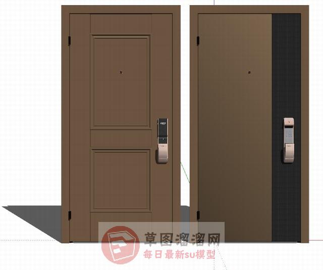 防盗门智能指纹锁SU模型