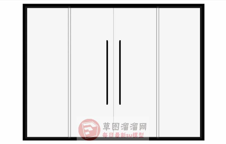 玻璃门推门SU模型