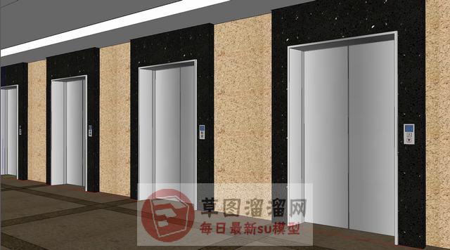 电梯门SU模型