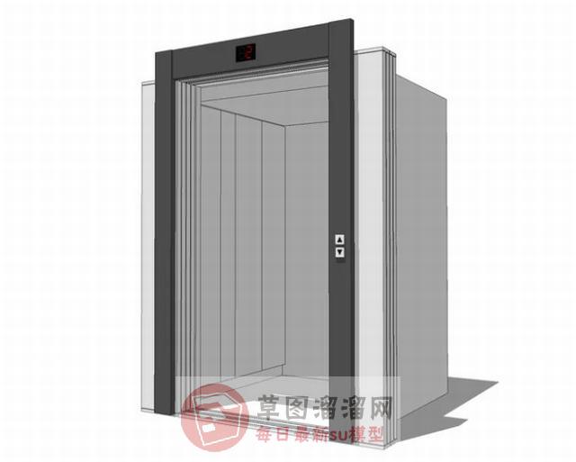 打开门电梯SU模型