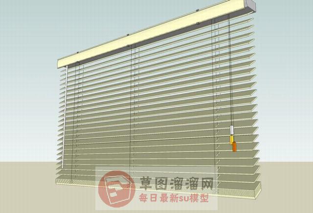 手拉百叶窗窗帘SU模型