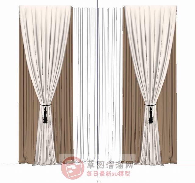 窗帘布艺SU模型
