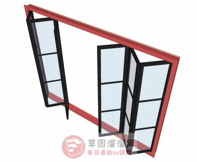 折叠门折叠窗窗户SU模型