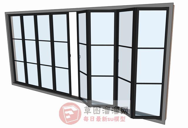 折叠门折叠窗窗户SU模型