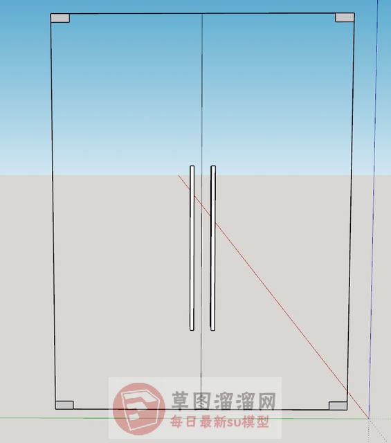 玻璃推门SU模型