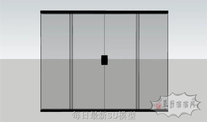 玻璃门推拉门SU模型