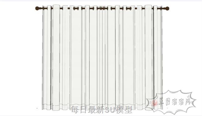 窗帘窗帘杆SU模型