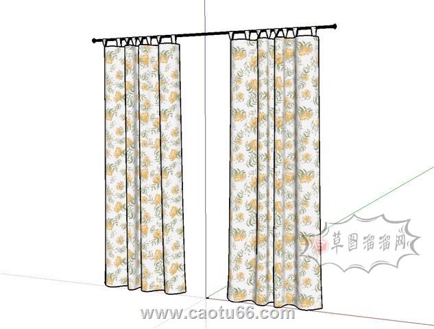 窗帘SU模型