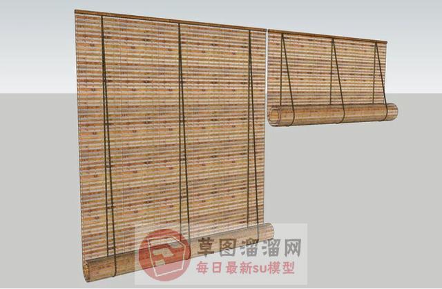 卷帘窗帘竹帘SU模型