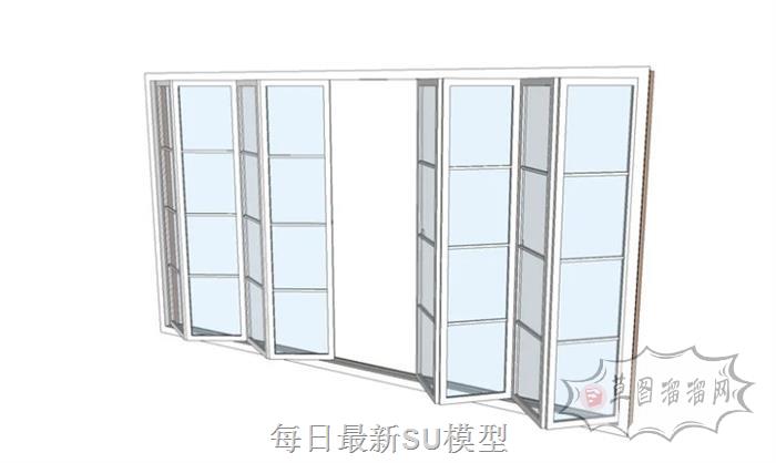 折叠门折叠窗门SU模型