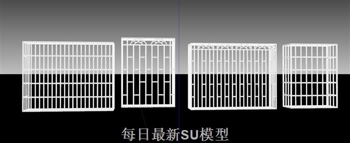 防盗窗防盗网防盗SU模型