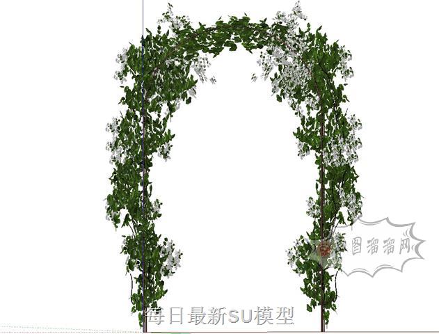 拱形花门爬藤SU模型