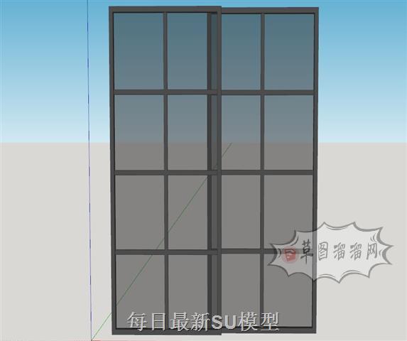 玻璃门推拉门SU模型