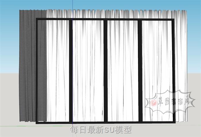 推玻门窗帘SU模型