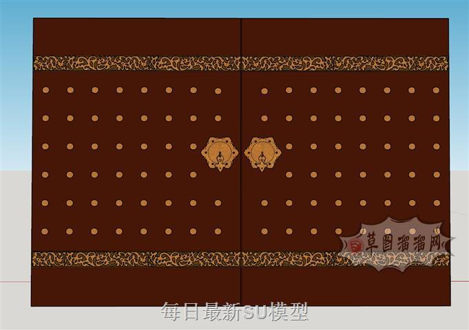 中式古代大门SU模型
