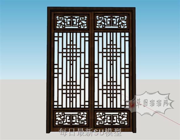 古典中式门窗SU模型