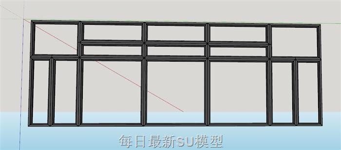 落地窗窗户SU模型