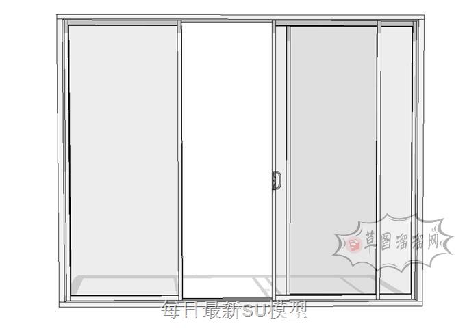 落地窗玻璃门SU模型