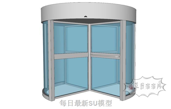 玻璃旋转门SU模型