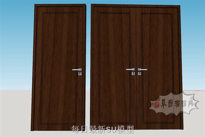 室内门双开门单开门SU模型