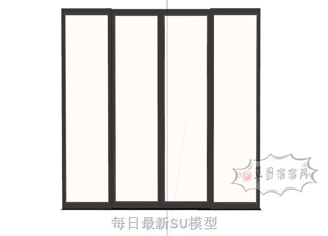 玻璃门落地窗SU模型