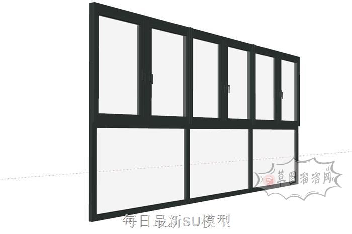 落地窗窗户SU模型
