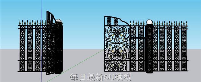 铁艺大门院门SU模型