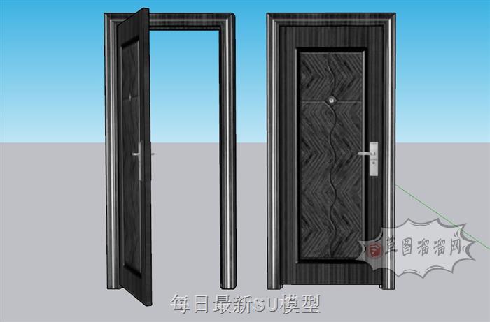 单开门室内门SU模型