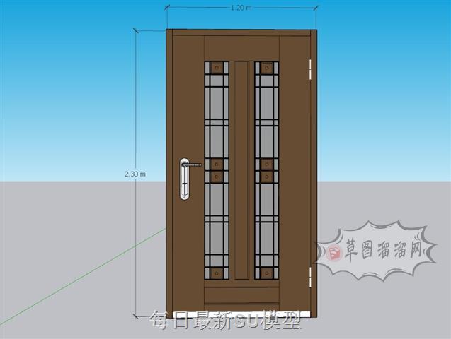 防盗门外大门室内门SU模型