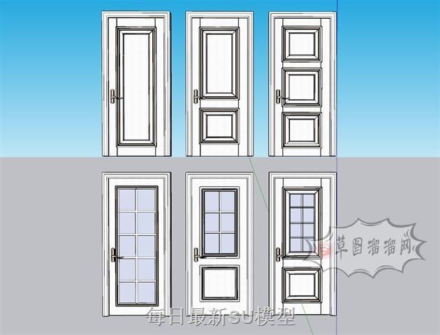 室内门房间门浴室门SU模型