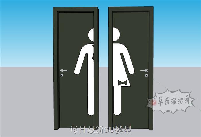 男女厕所门SU模型