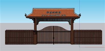 乡村门头栅栏SU模型